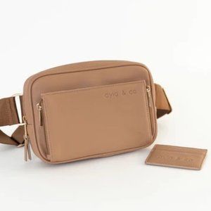 Ayla & Co. Vegan Leather Fanny Belt Bag in Camel Brown